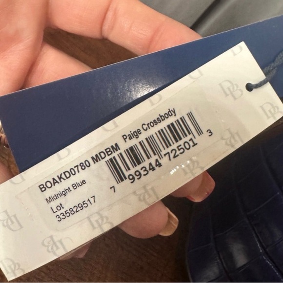 Dooney & Bourke Blue Croc-Embossed Shoulder Bag - Picture 6 of 7